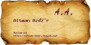 Altman Azár névjegykártya